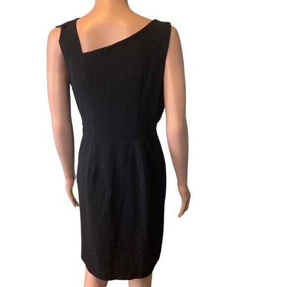 Kenneth Cole NY Ruffled Sleeveless Dress Sz 2 Preppy Glam Asymmetrical Neck - Picture 3 of 3